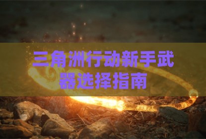 三角洲行动新手武器选择指南